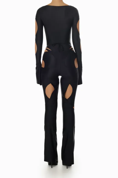 Black leggings with slits