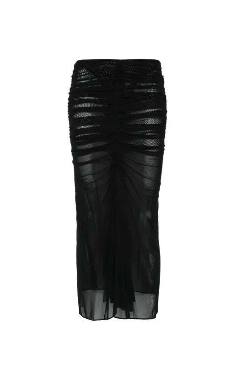 Sheer draped skirt