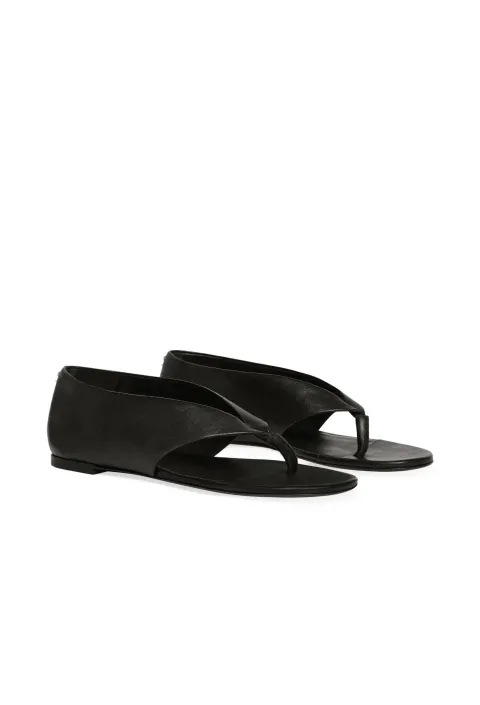 Leather Thong Ballet Flats