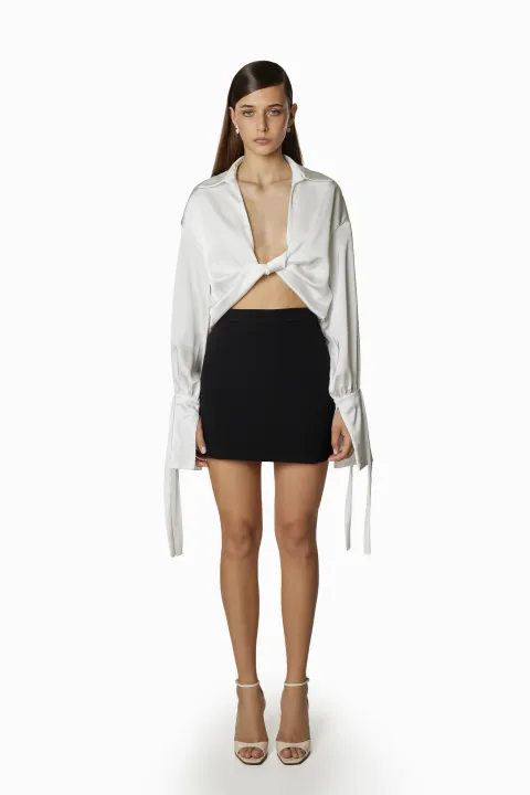 Suiting fabric mini skirt
