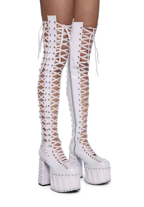 High lace-up boots