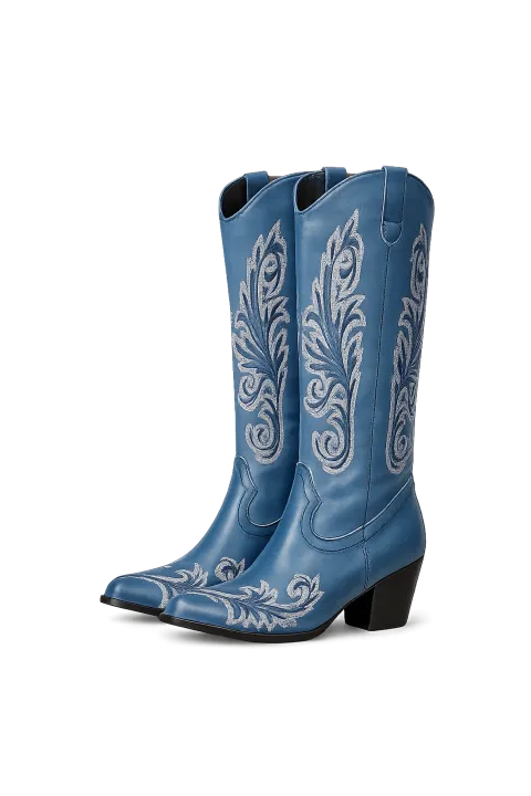 Blue cowboy boots