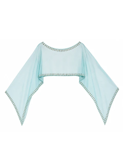 Sheer cape with sleeves