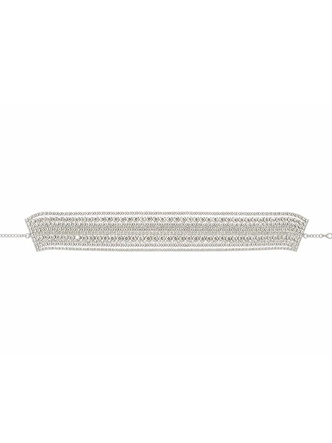 Wide rhinestone choker