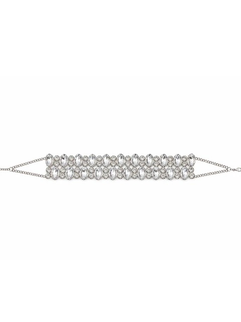 Wide rhinestone choker