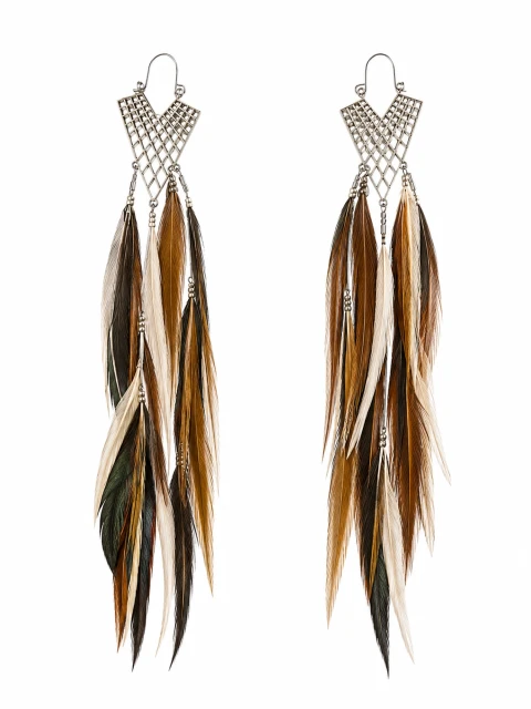 Boho-style feather earrings