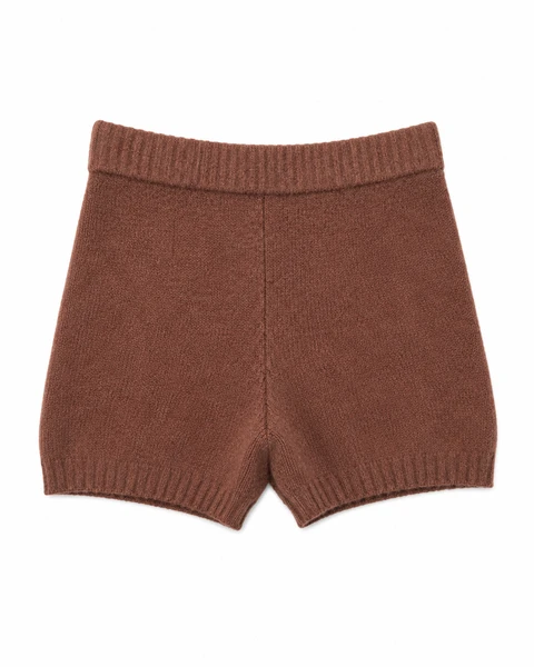 Chocolate knitted shorts