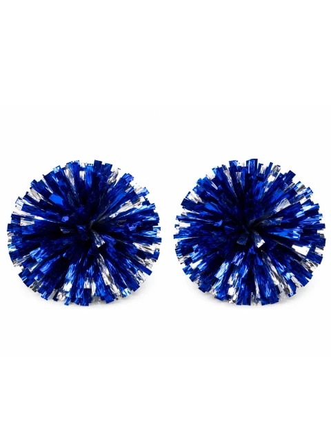 Blue decorative pom-poms