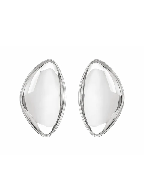 Silver metal drop earrings