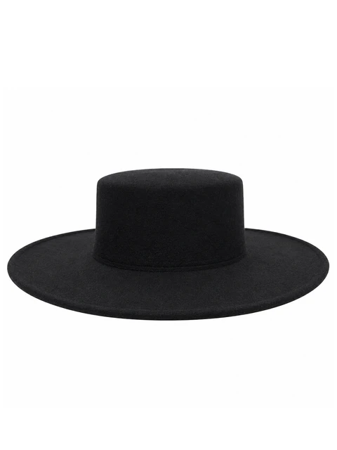Black wide-brim hat