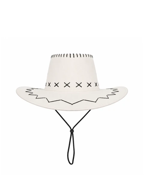 Cowboy hat with decorative lacing