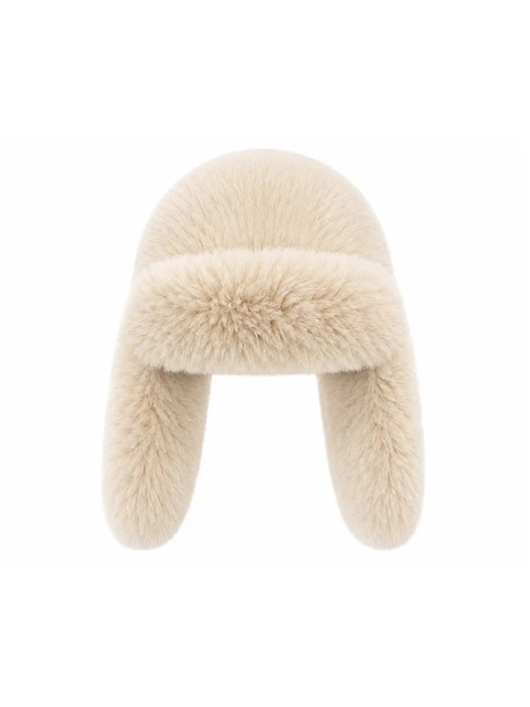 Beige fur ushanka