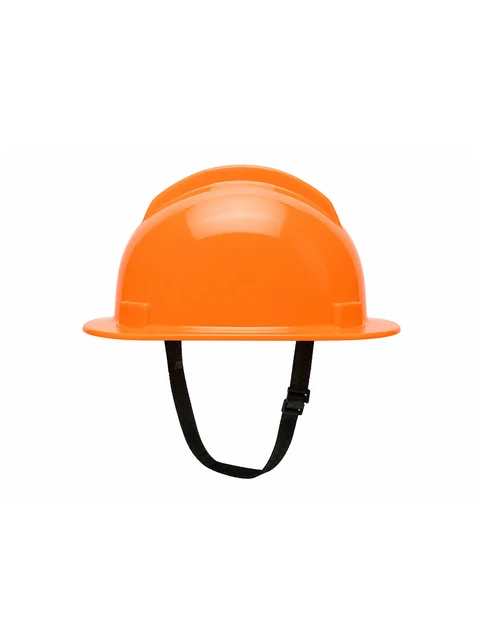 Orange hard hat with strap