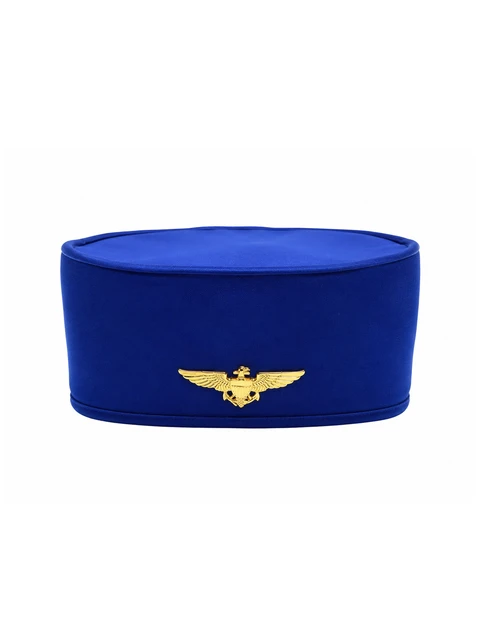 Blue pillbox hat