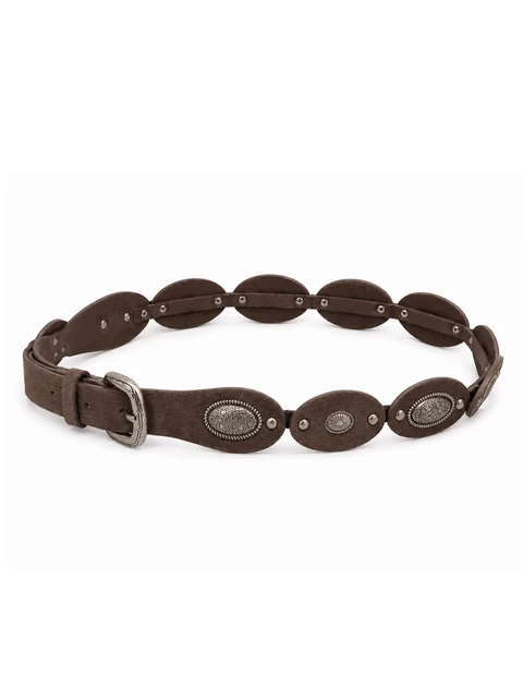 Suede belt with silver studs