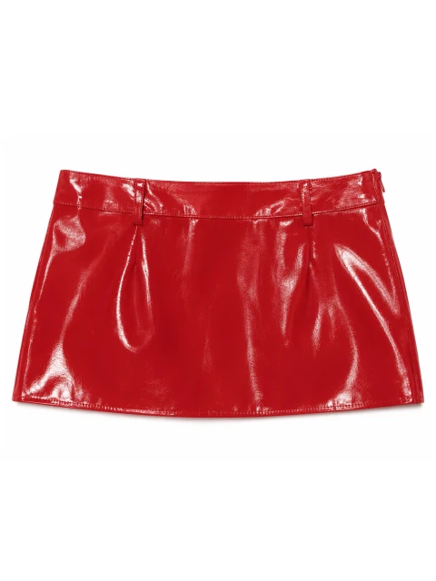 Patent skirt with petticoat