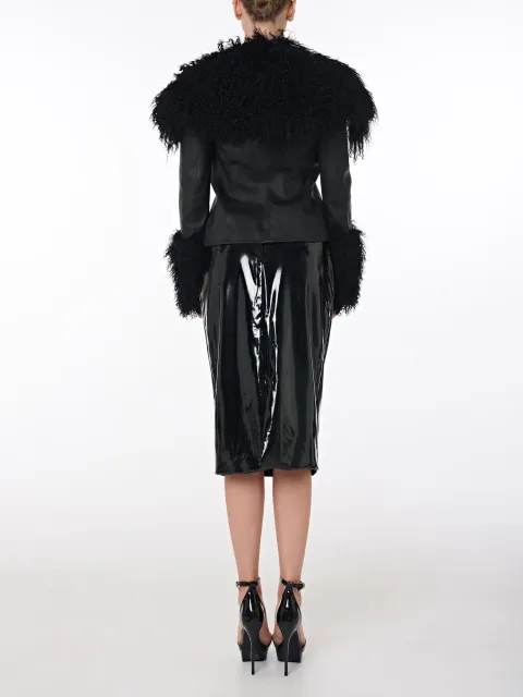 Black patent platform shoes
