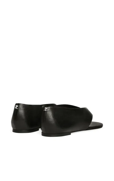 Leather Thong Ballet Flats