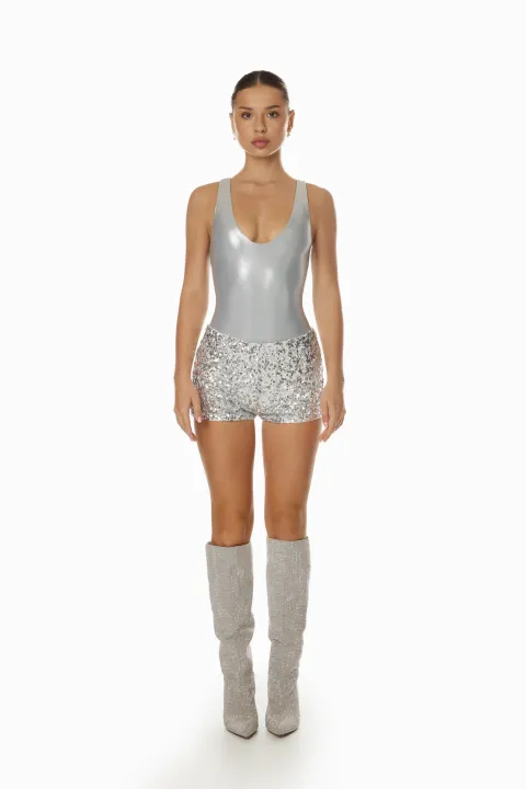 Silver rhinestone boots