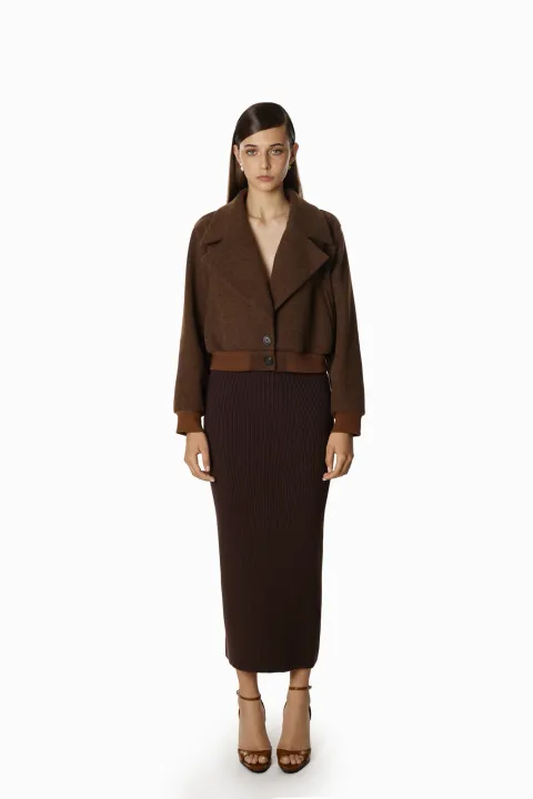 Knit bodycon midi skirt
