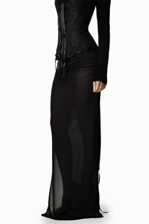 Sheer floor-length skirt