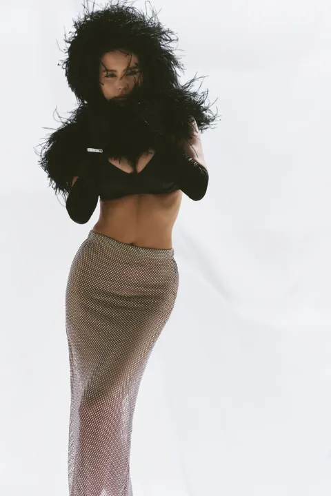 Black satin bra